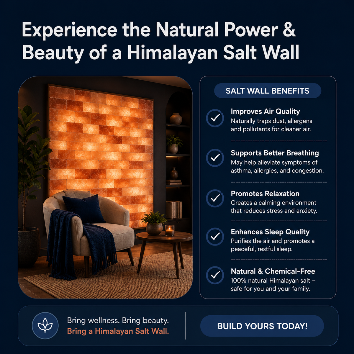 Architectural Backlit Salt Wall Kit (4' × 4' | 16 sq. ft.)
