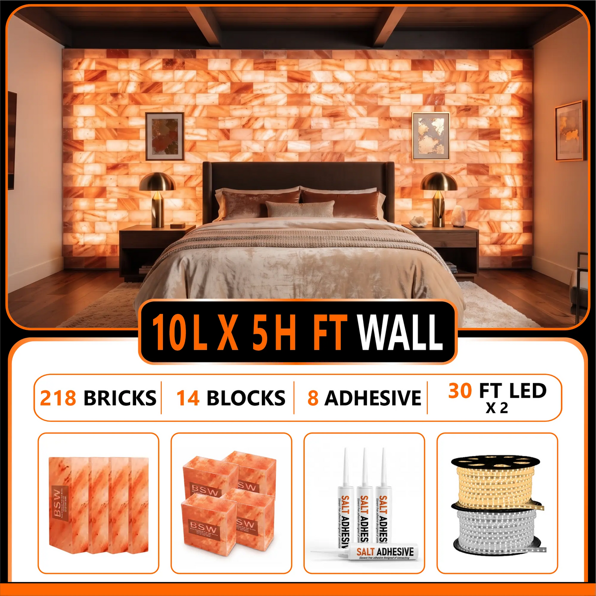 Architectural Backlit Salt Wall Kit (10' × 5' | 50 sq. ft.)
