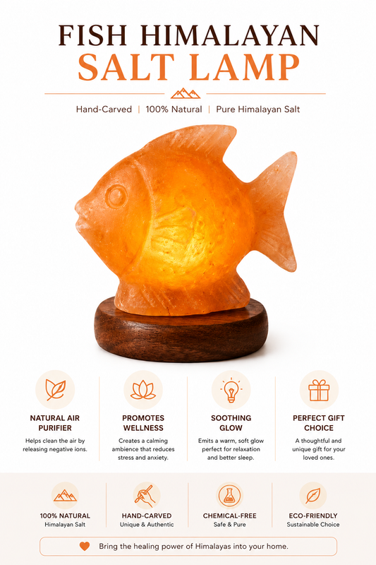 Hand-Carved Fish Himalayan Pink Salt Lamp – image 2