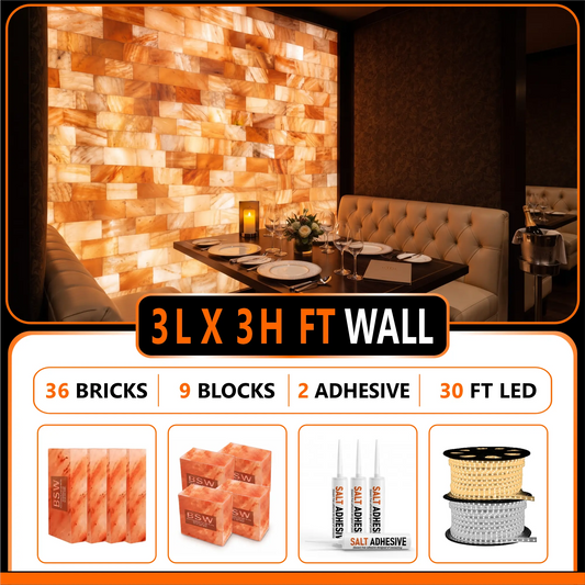 Architectural Backlit Salt Wall Kit (3' × 3' | 9 sq. ft.)