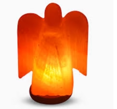Hand-Carved Angel Himalayan Pink Salt Lamp – image 1