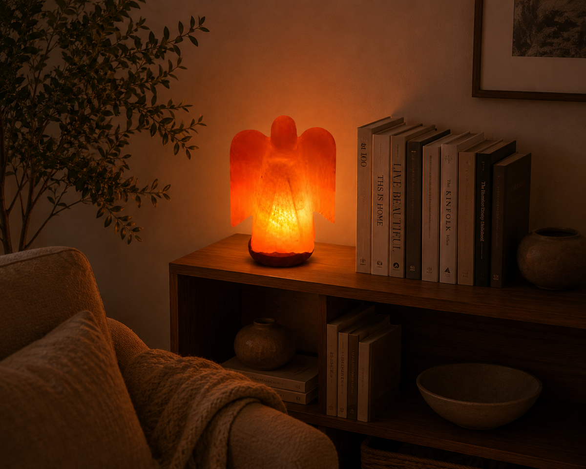 Hand-Carved Angel Himalayan Pink Salt Lamp – image 5