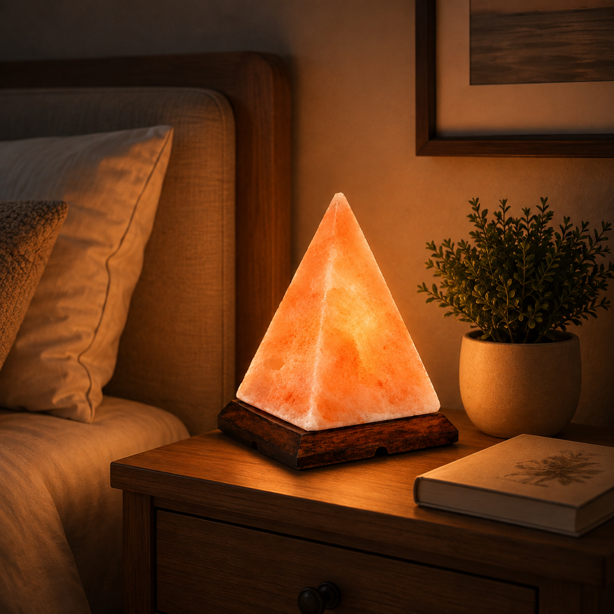 Himalayan Pink Salt Crystal Pyramid Lamp – image 1