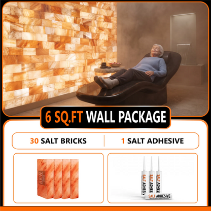 Build 6 sq. ft. Pink Salt Wall With 30 Himalayan Salt Bricks and 1 Salt Adhesive