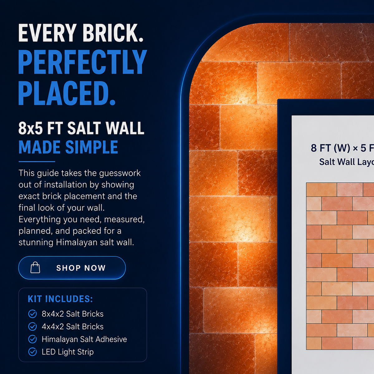Architectural Backlit Salt Wall Kit (8' × 5' | 40 sq. ft.)