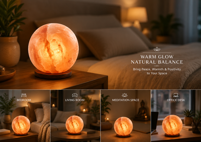 Hand-Carved Globe Himalayan Pink Salt Lamp – image 2