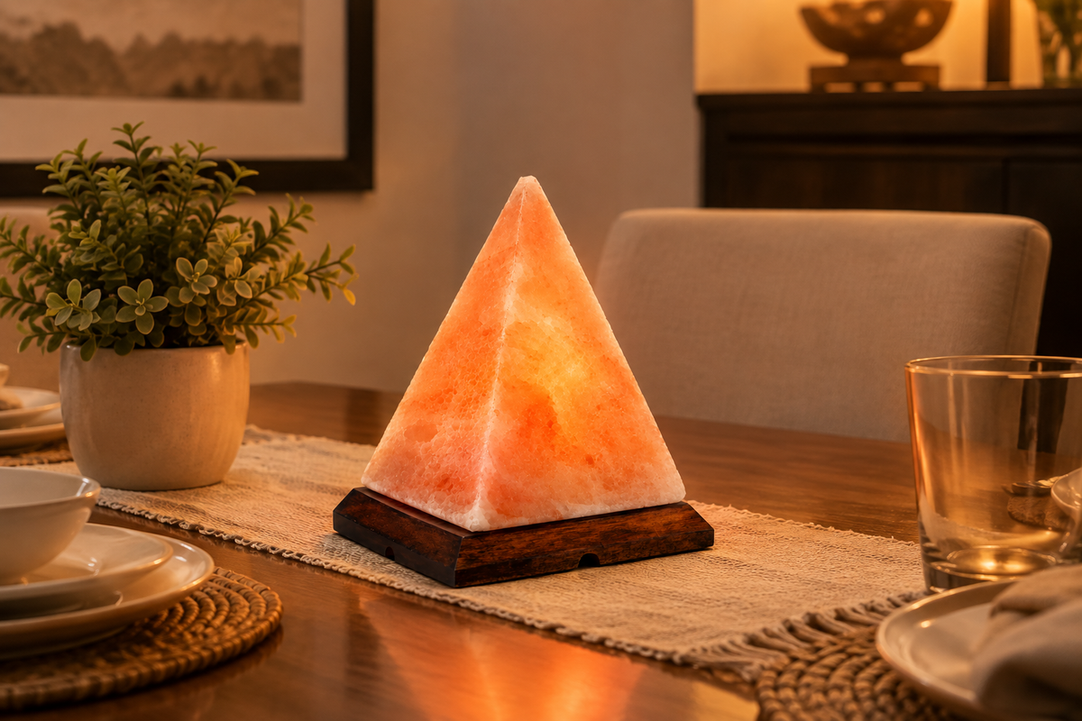 Himalayan Pink Salt Crystal Pyramid Lamp – image 3