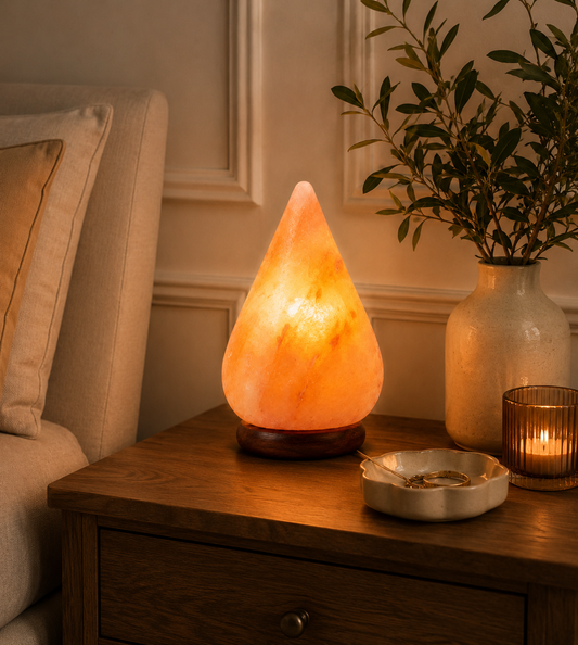 Hand-Carved Teardrop Himalayan Pink Salt Lamp – image 2