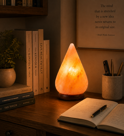 Hand-Carved Teardrop Himalayan Pink Salt Lamp – image 3