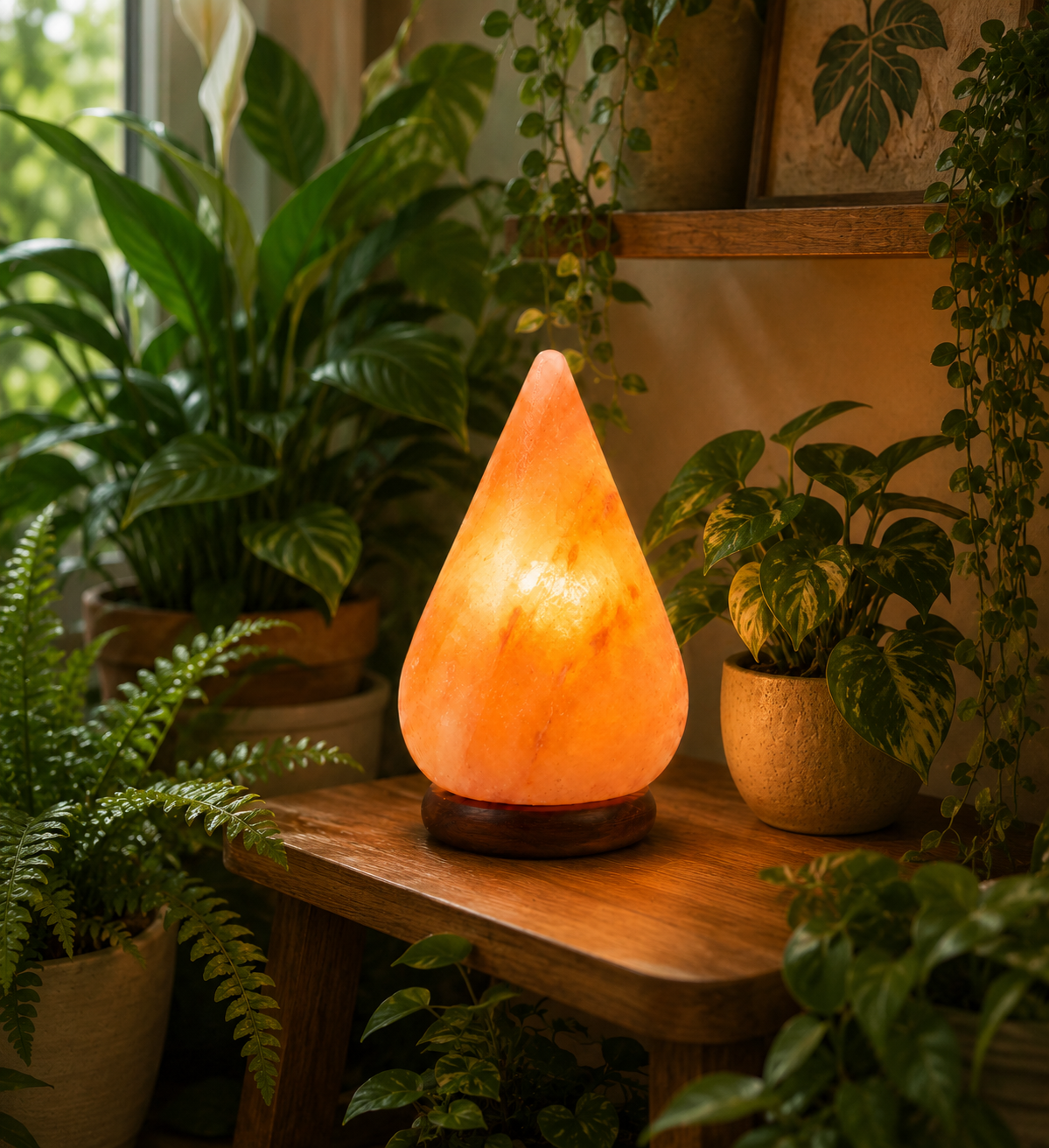 Hand-Carved Teardrop Himalayan Pink Salt Lamp – image 5