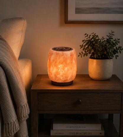 Large Himalayan Pink Salt Bowl Aroma Lamp – 15–20 lb – image 1