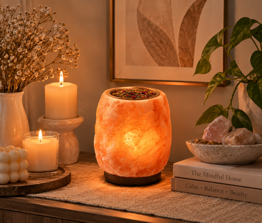 Himalayan Salt Lamp Diffuser & Pink Salt Bowl – 9–11 lb – image 2