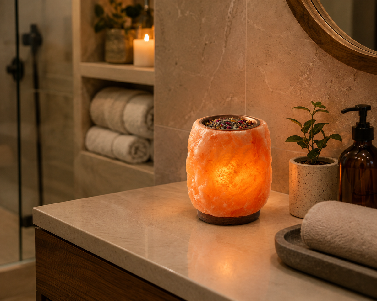 Himalayan Salt Lamp Diffuser & Pink Salt Bowl – 9–11 lb – image 4