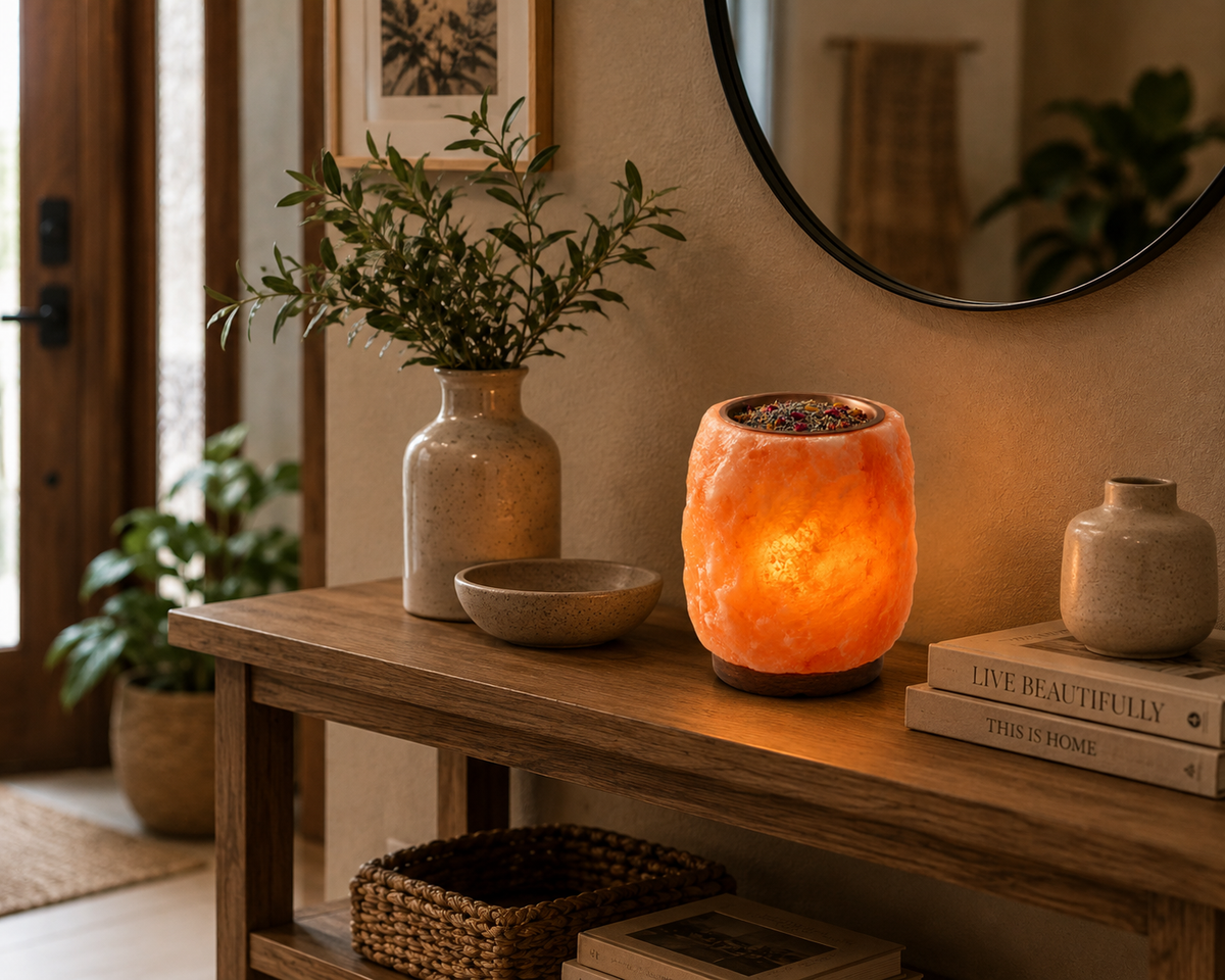 Himalayan Salt Lamp Diffuser & Pink Salt Bowl – 9–11 lb – image 5