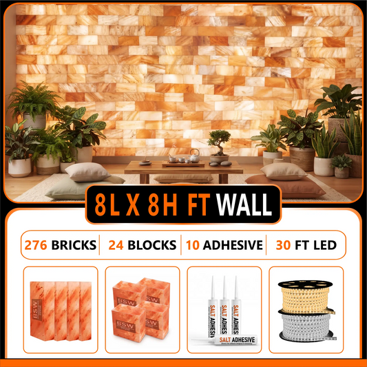 Himalayan Salt Wall Kit 64 sq.ft Backlit Featured Wall Pack