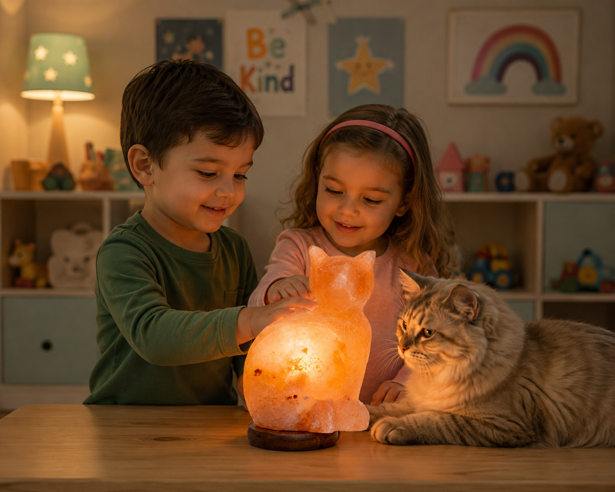 Hand-Carved Cat Himalayan Pink Salt Lamp – image 1
