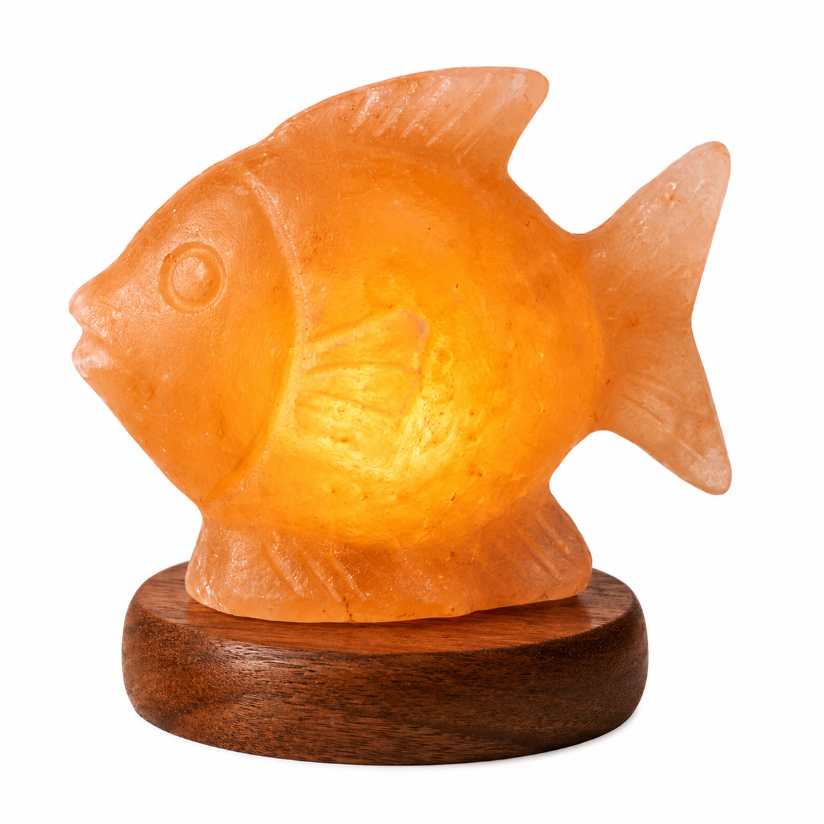 Hand-Carved Fish Himalayan Pink Salt Lamp – image 1