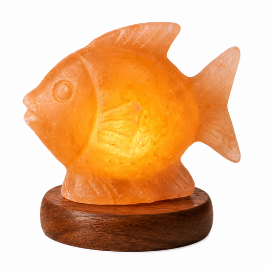 Hand-Carved Fish Himalayan Pink Salt Lamp – image 1