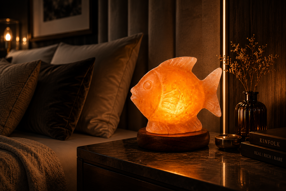 Hand-Carved Fish Himalayan Pink Salt Lamp – image 6