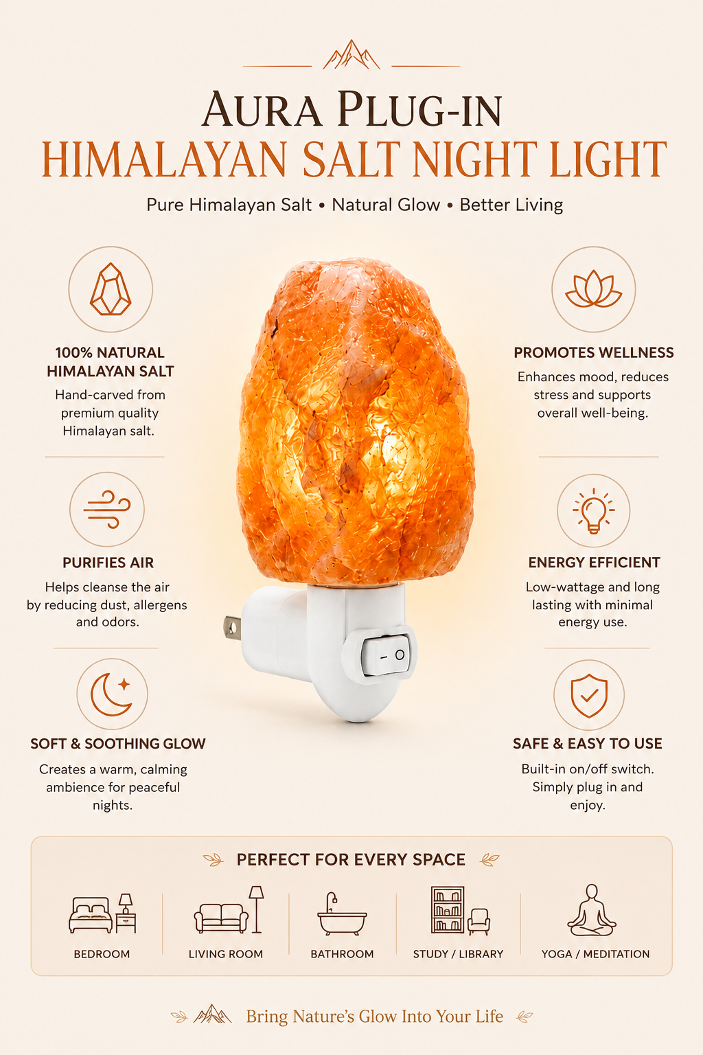 Aura Plug-In Himalayan Pink Salt Night Light – image 6