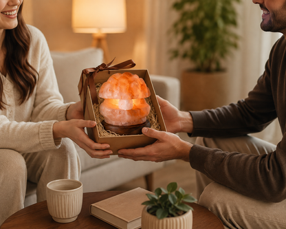 Hand-Carved Shell Himalayan Pink Salt Lamp – image 3