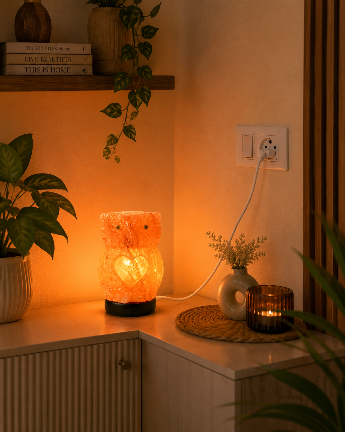 Hand-Carved Owl Himalayan Pink Salt Lamp – image 6
