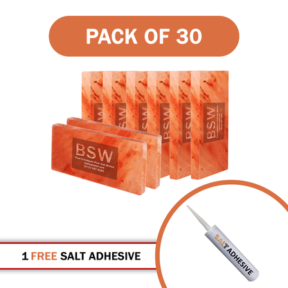 Build 6 sq. ft. Pink Salt Wall With 30 Himalayan Salt Bricks and 1 Salt Adhesive