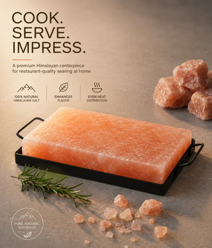 Himalayan Pink Salt Cooking Block with Metal Holder – image 5