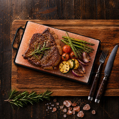 Himalayan Pink Salt Cooking Block with Metal Holder – image 4