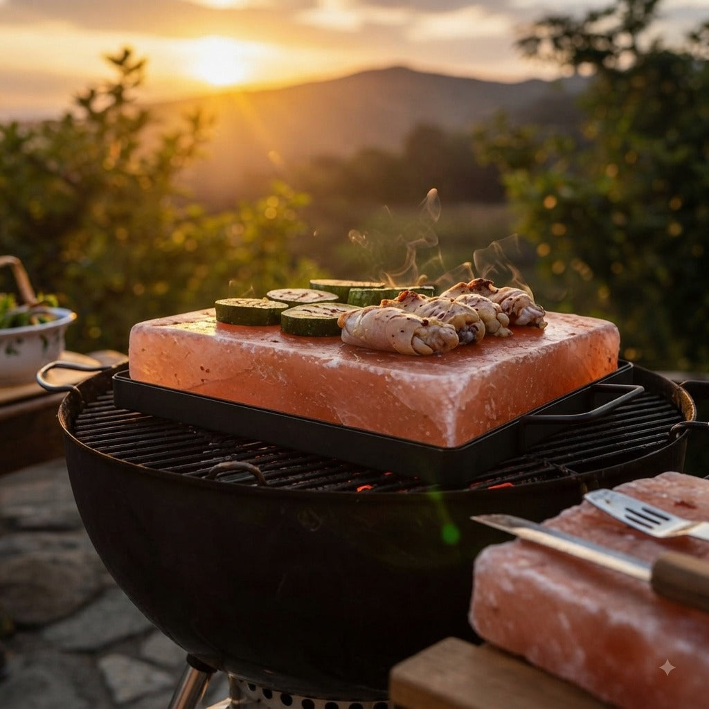 Himalayan Pink Salt Cooking Block with Metal Holder – image 6