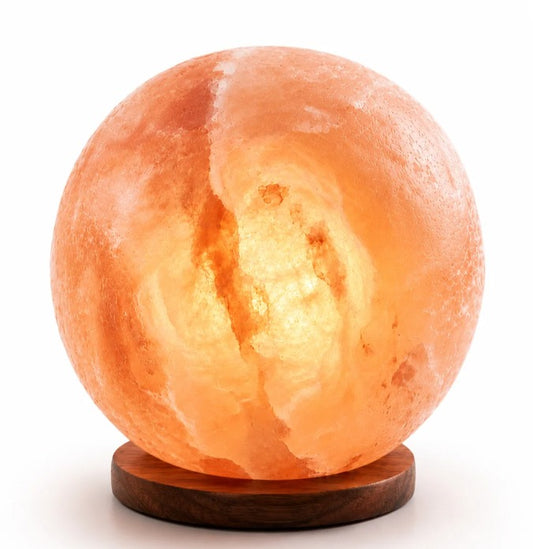 Hand-Carved Globe Himalayan Pink Salt Lamp – image 1
