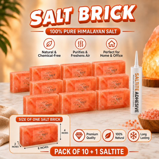 Pink Salt Himalaya salt brick main image - Pack of 10 + 1 Saltite