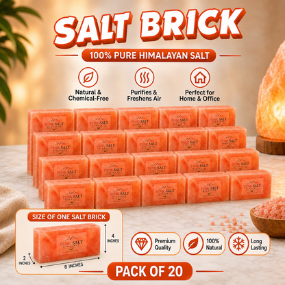 Pink Salt Himalaya salt brick main image - Pack of 20