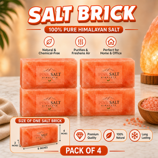 Pink Salt Himalaya salt brick main image - Pack of 4