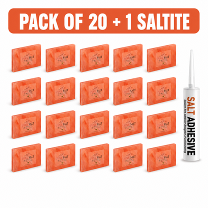 Pink Salt Himalaya salt tile main image - Pack of 20 with 1 Saltite adhesive