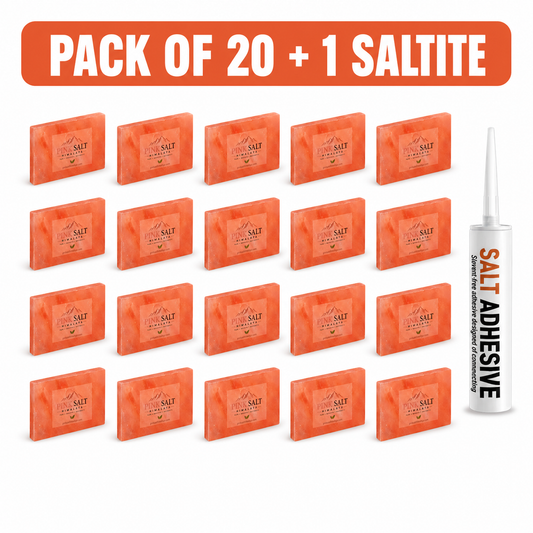 Pink Salt Himalaya salt tile main image - Pack of 20 with 1 Saltite adhesive