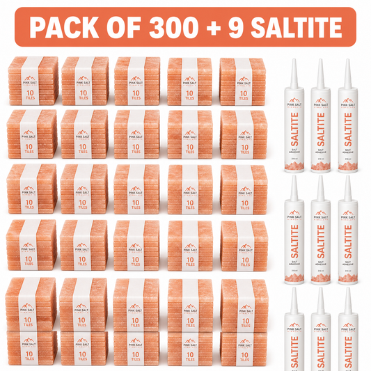 Pink Salt Himalaya salt tile main image - Pack of 300 with 9 Saltite adhesive tubes