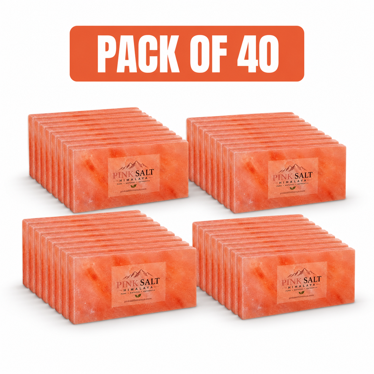 Pink Salt Himalaya salt tile main image - Pack of 40