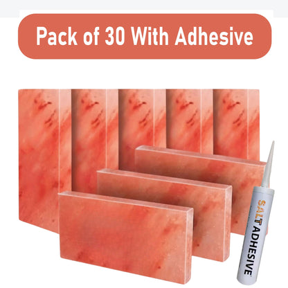 Build 6 sq. ft. Pink Salt Wall With 30 Himalayan Salt Bricks and 1 Salt Adhesive