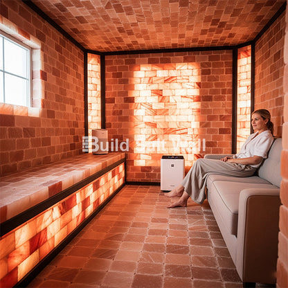 Build 6 sq. ft. Pink Salt Wall With 30 Himalayan Salt Bricks and 1 Salt Adhesive