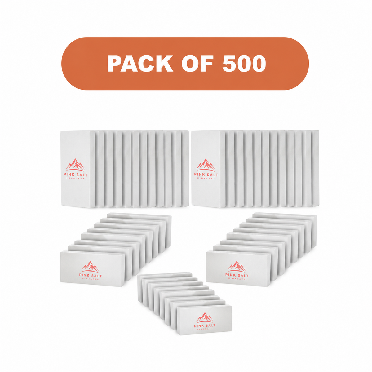 Pink Salt Himalaya branded white salt tiles - Himalayan White Salt Tiles 8" x 4" x 1"- Pack of 500