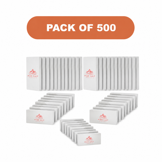 Pink Salt Himalaya branded white salt tiles - Himalayan White Salt Tiles 8" x 4" x 1"- Pack of 500